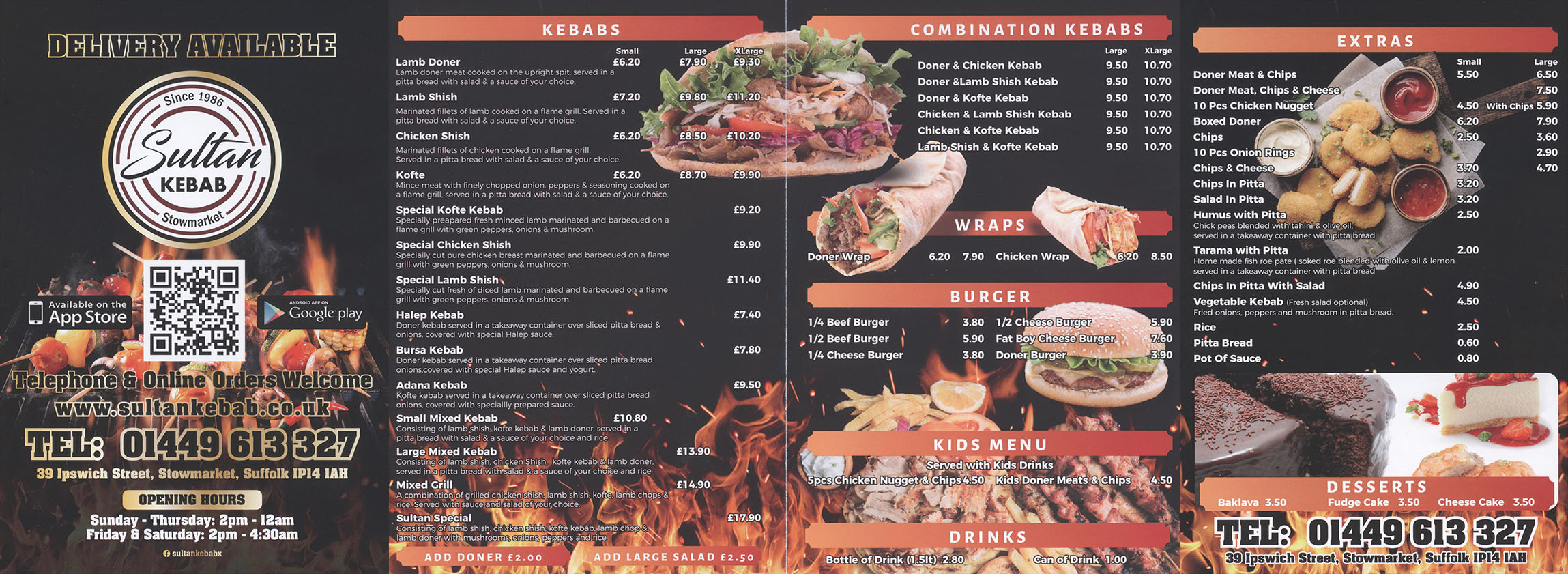 Sultan Kebab Menu