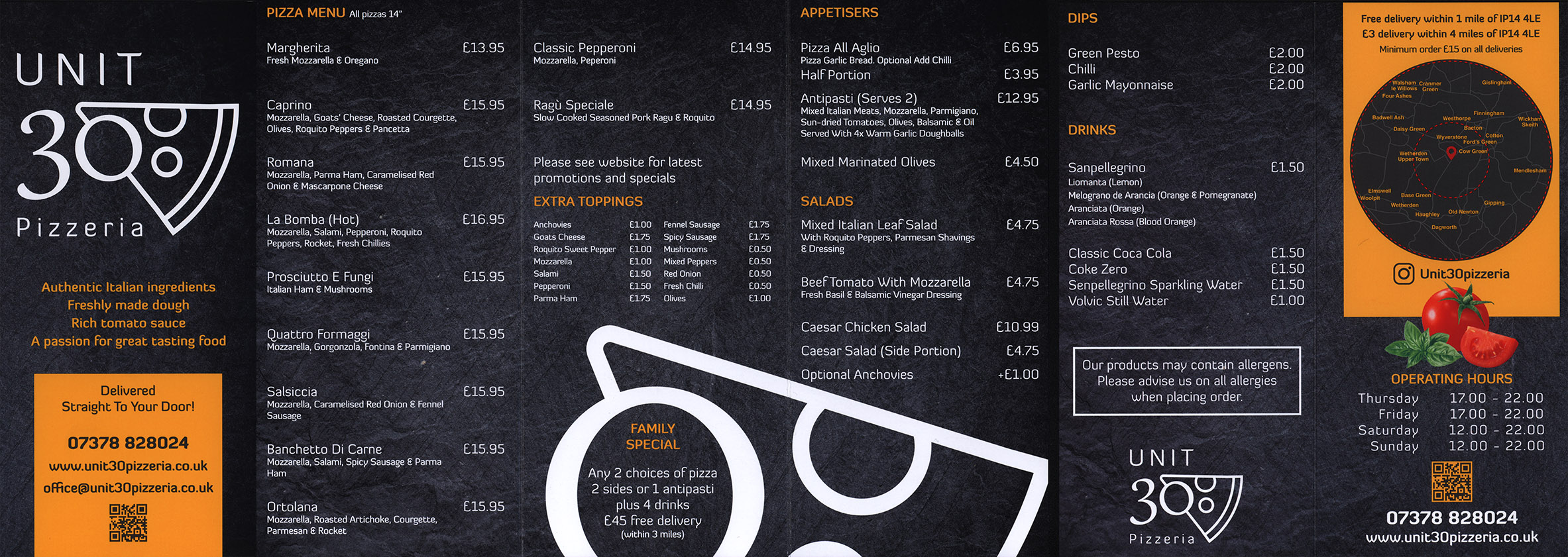 Unit 30 Pizzeria Takeaway Menu